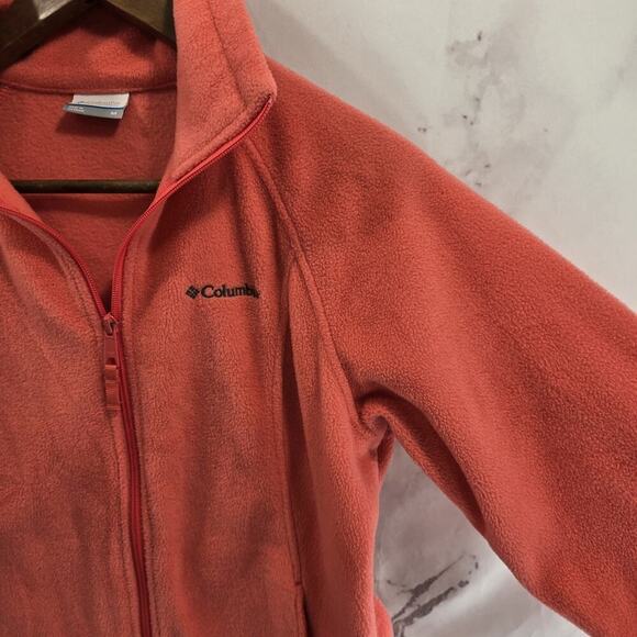 Columbia Jacket Womens Medium Coral Fleece Full Zip Mock Neck Benton Springs - Picture 11 of 12